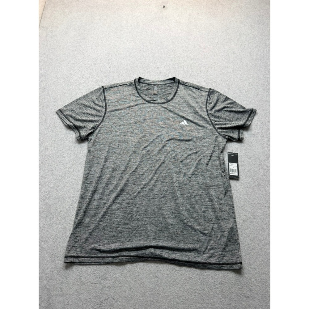 Adidas Mens Tech Tee Heather Black Short Sleeve Training Shirt XL ADVR0827H